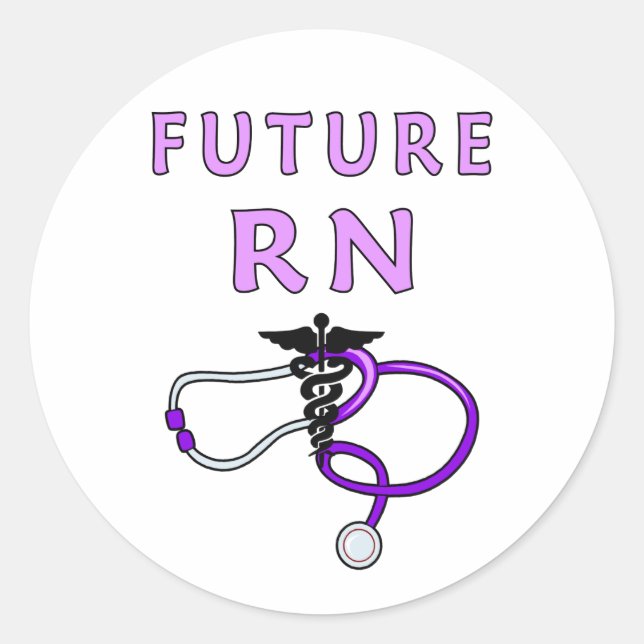 Future Nurse RN Medical Classic Round Sticker (Front)