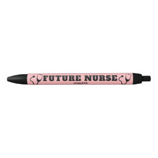 Future Nurse Stethoscope Coral Pink Personalized Black Ink Pen