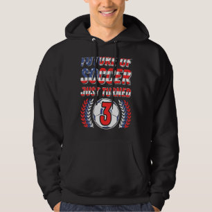 Future Of Soccer Just Turned 3 Birthday Party Cele Hoodie
