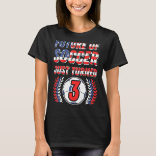 Future Of Soccer Just Turned 3 Birthday Party Cele T-Shirt