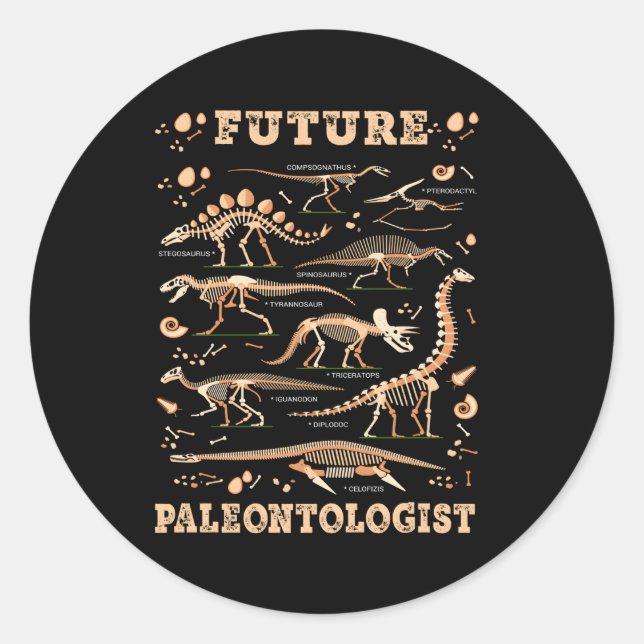 Future Paleontologis Dinosaurs Paleontologist Classic Round Sticker (Front)