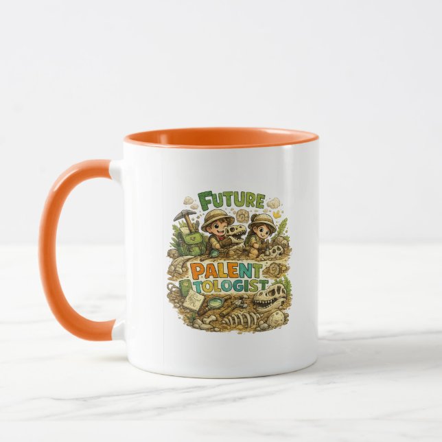 Future Paleontologist Cute Dinosaur Coffee Mug (Left)