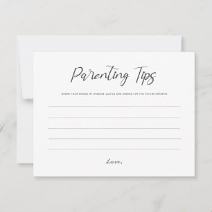 Future parents tips mom and dad baby shower advice card