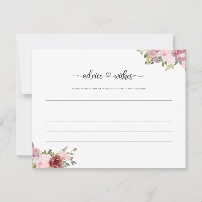 Future parents tips mom and dad baby shower floral card (Front)