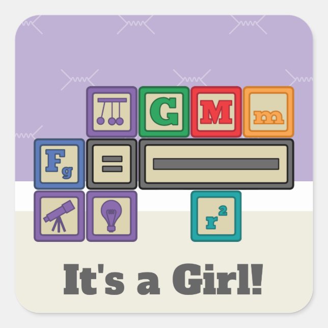 Future Physicist's Blocks Announcement Sticker (Front)