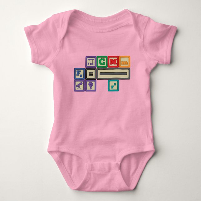 Future Physicist's Blocks Baby Bodysuit (Front)
