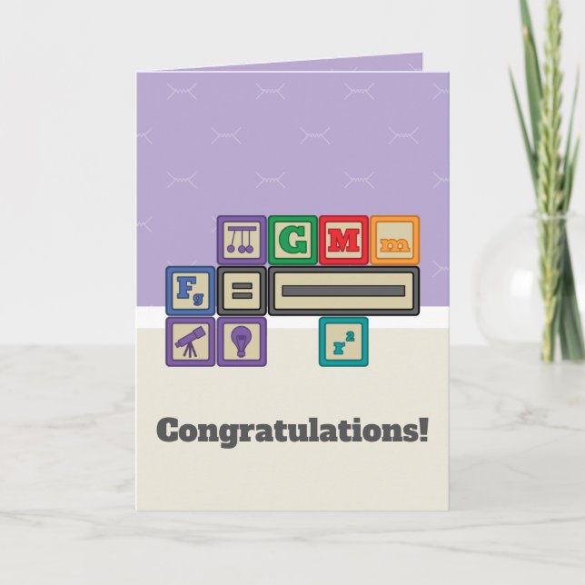 Future Physicist's Blocks Greeting Card (Front)