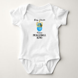 Future Pickleball King Baby Blue Personalized Bodysuit