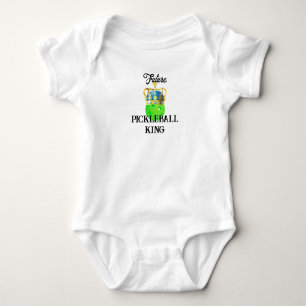 Future Pickleball King Baby Green Ball in Crown Bodysuit