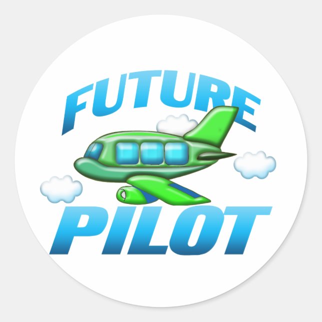 Future Pilot Classic Round Sticker (Front)