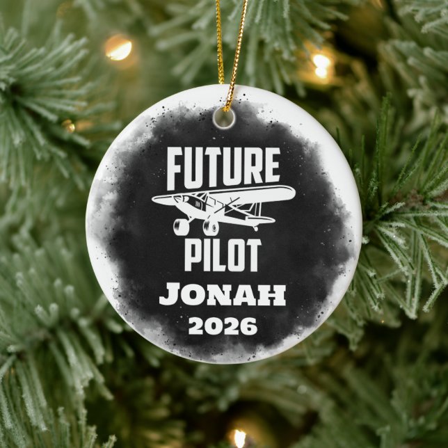 Future Pilot Graduation  Ceramic Ornament (Tree)
