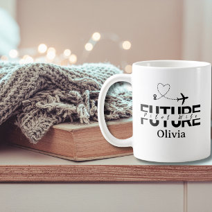 Future Pilot Wife Heart Airplane Travel Wedding Coffee Mug