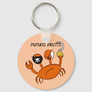 Future Pirate Cute Crab Funny Personalized Gift Keychain