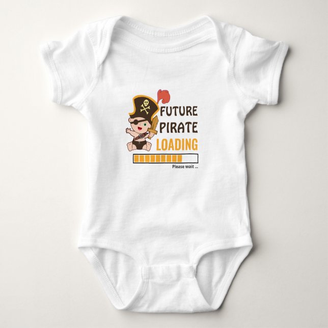 Future Pirate Loading | Cute Shower Party Gift Boy Baby Bodysuit (Front)