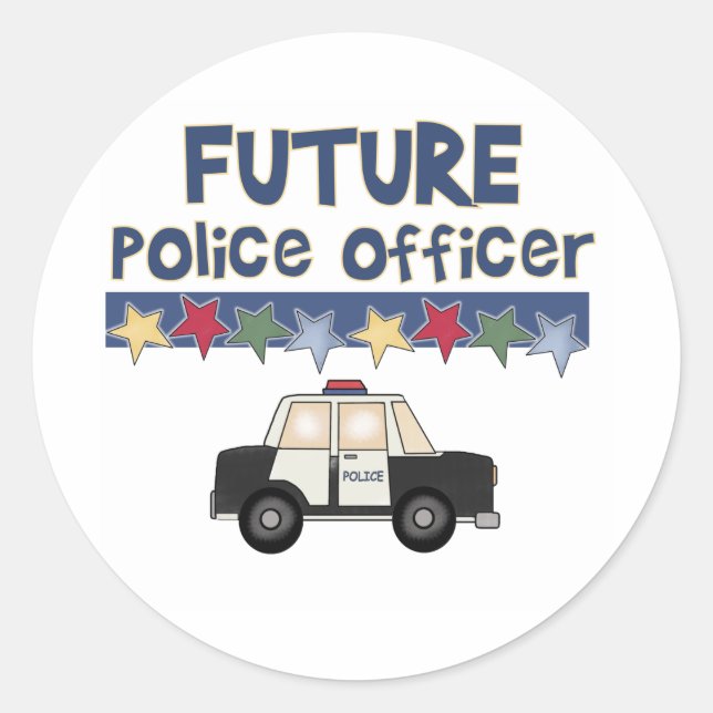 Future Police Officer  Classic Round Sticker (Front)