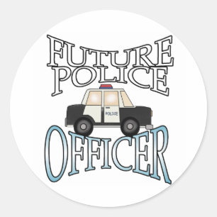 Future Police Officer Classic Round Sticker