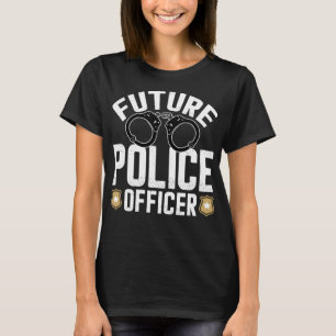 Future Police Officer Funny Costume Policeman Boys T-Shirt