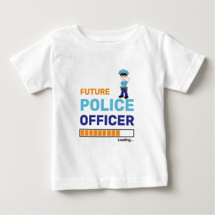Future Police Officer Loading Modern Personalized Baby T-Shirt