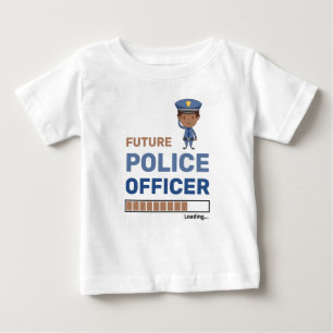 Future Police Officer Loading Stylish Personalized Baby T-Shirt