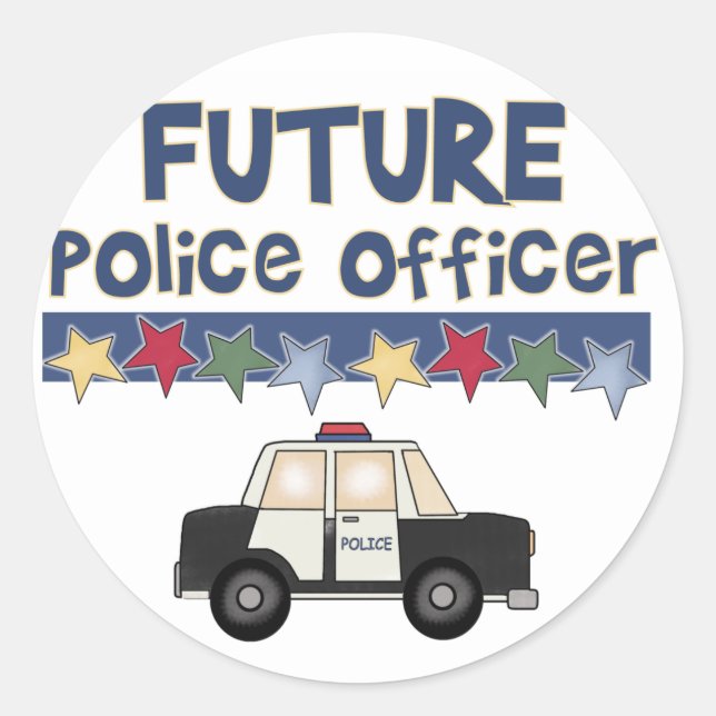 Future Police Officer T-shirts and Gifts Classic Round Sticker (Front)