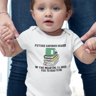 Future Ravenous Reader Stacks of Books Baby Bodysuit