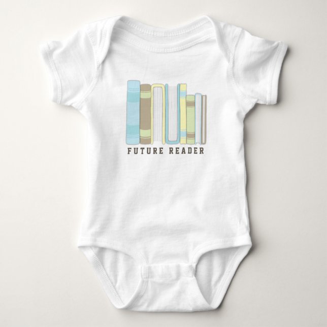 Future Reader Baby Book Stack Funny Shirt (Front)