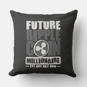 Future RIPPLE Coin Millionaire Throw Pillow