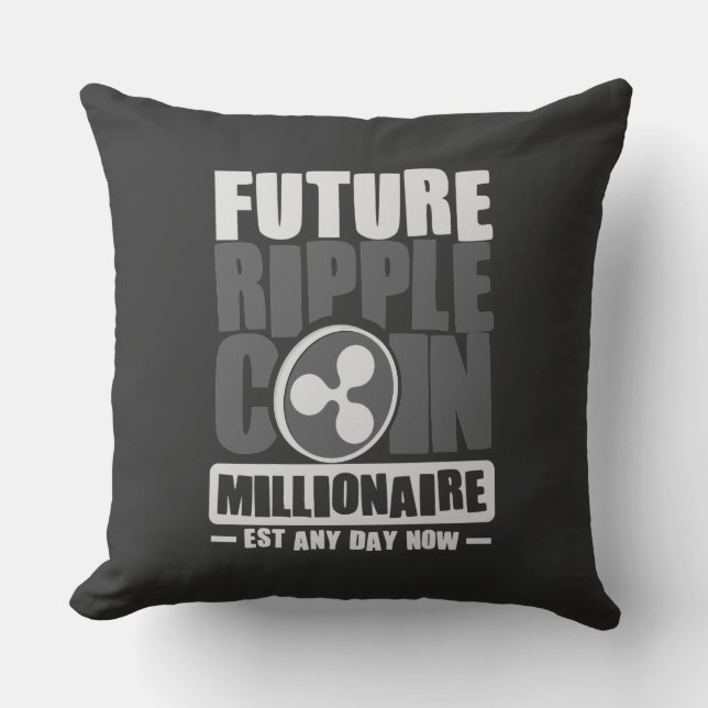Future RIPPLE Coin Millionaire Throw Pillow (Front)
