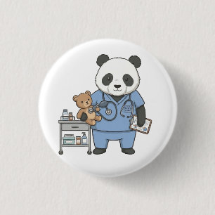 Future RN Panda: Adorable Medical Student  1 Inch Round Button