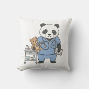 Future RN Panda: Adorable Medical Student  Throw Pillow
