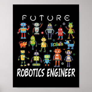Future Robotics Engineer Technician Funny Vintage Poster