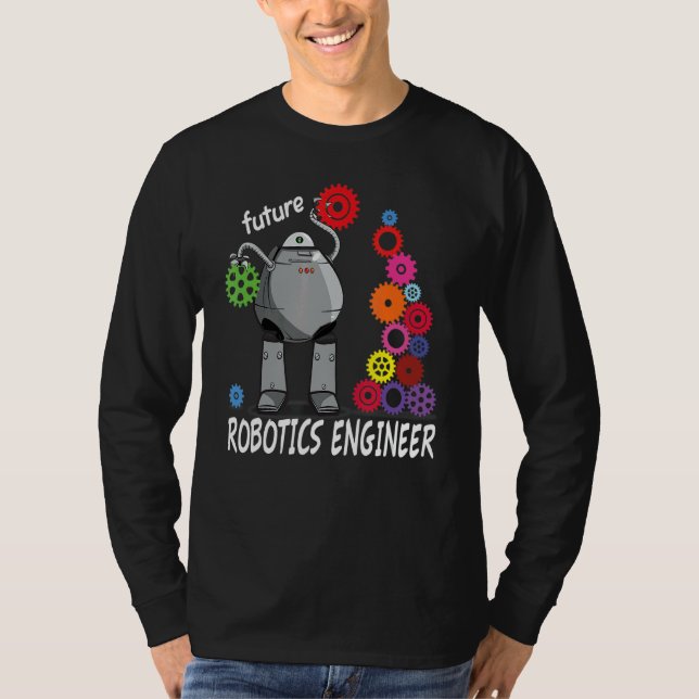 Future Robotics Engineer Technician  Vintage Robot T-Shirt (Front)