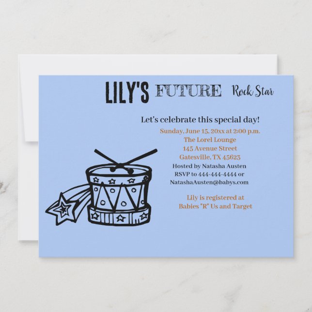 Future Rock Star Baby Shower Invitation (Front)