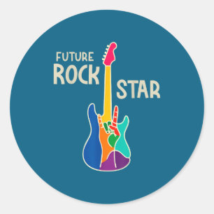 Future Rock Star Guitar Hand Classic Round Sticker