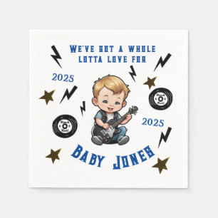 Future Rocker Rock N Roll Lotta Love Baby Boy  Napkin