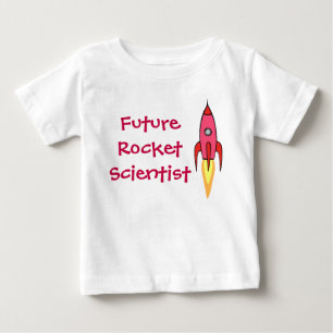 Future Rocket Scientist Pink Rocket Ship Feminist Baby T-Shirt
