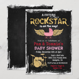 Future Rockstar Drum Set Baby Shower Invitation
