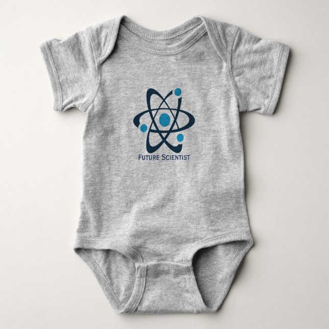 Future Scientist Atom Design Baby Clothing Bodysuit (Front)