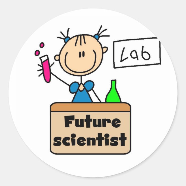 Future Scientist Classic Round Sticker (Front)