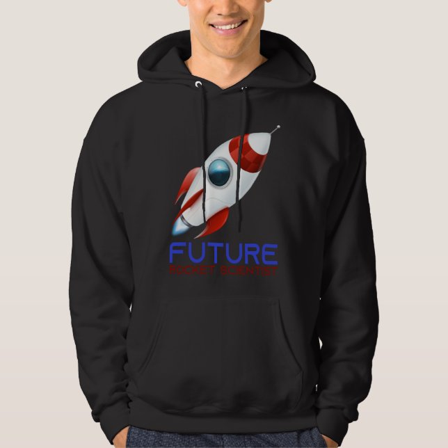 Future Scientist Science Rocket Ship Kids  Astrona Hoodie (Front)
