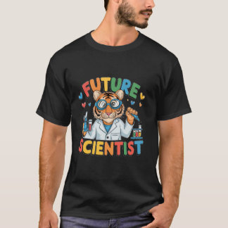 Future Scientist Student Fair Scientist Boy Tiger  T-Shirt