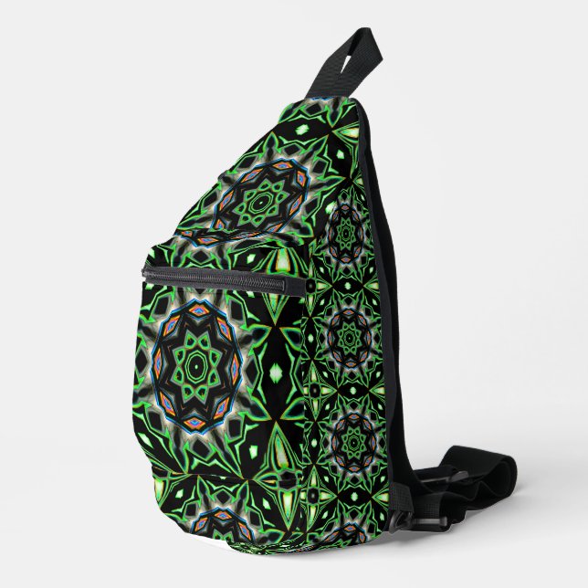 Future Shapes Metallic Green Mandala Sling Bag (Right Corner)