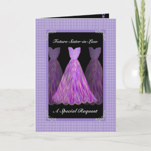 Future Sister-in-Law Bridesmaid - PURPLE Dresses Invitation