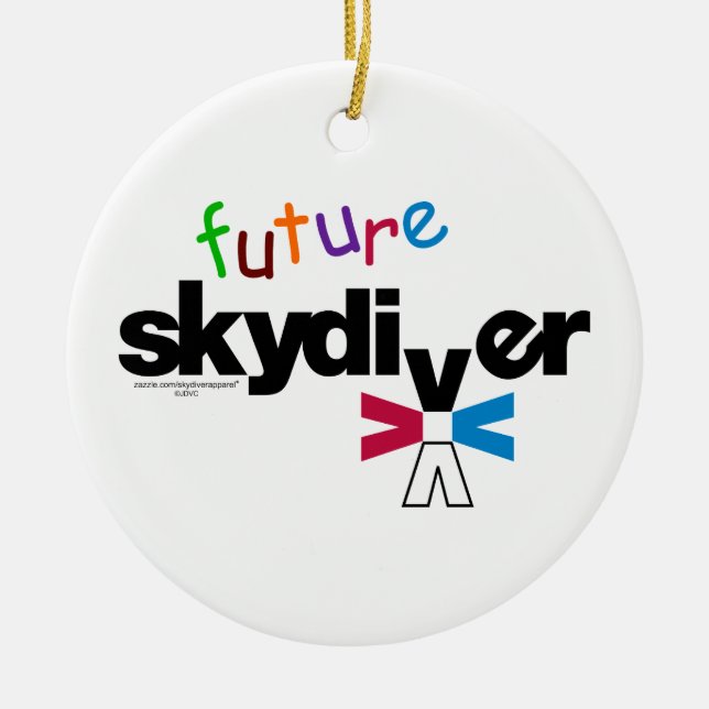 Future Skydiver Ceramic Ornament (Front)