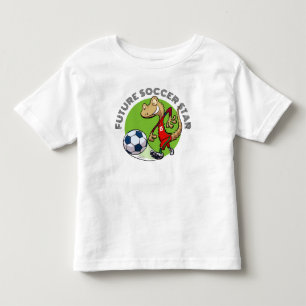 Future Soccer Star Funny Gecko Footballer Cartoon Toddler T-shirt