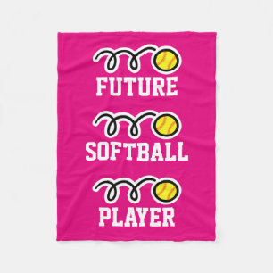 Future softball player fleece blanket for girls