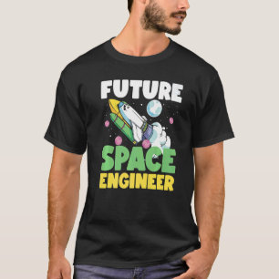 Future Space Engineer Rocket In Galaxy T-Shirt