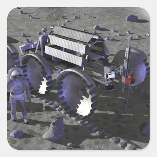 Future space exploration missions 10 square sticker (Front)