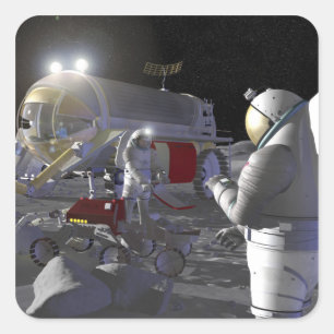 Future space exploration missions 11 square sticker