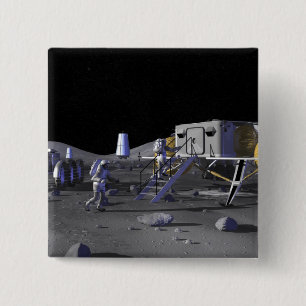 Future space exploration missions 13 2 inch square button